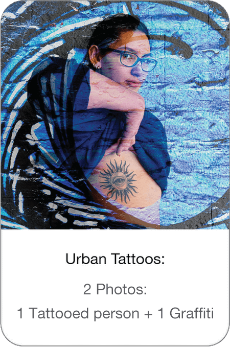 Urban tattoos: 1 foto de tatuaje + 1 graffiti